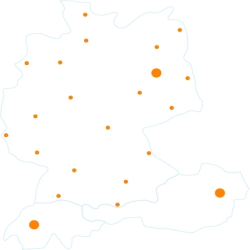 Landkarte von Deutschland, Österreich & Schweiz